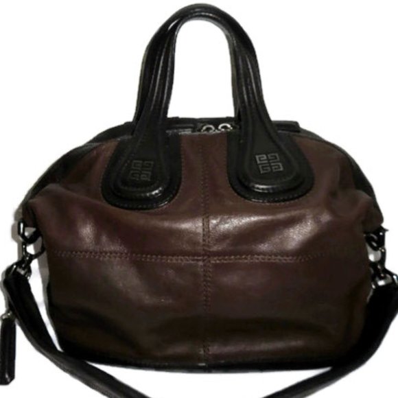 Givenchy Nightingale Small Bi Color Black Brown Lambskin Bag - Picture 1 of 15